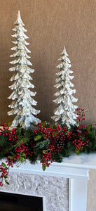 25" Platinum Tree with White Flocking