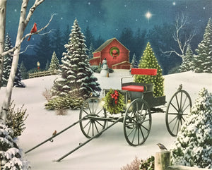 (20) "Holiday Wagon" Fiber Optic lighted Wall Print