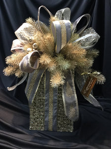 "Platinum and Gold" Lighted Christmas Holiday Box
