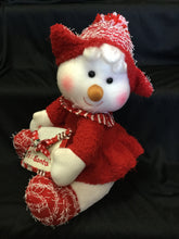 Stuffed Snowman Doll Red and White "Candy Cane Couple" w/ letters to Santa