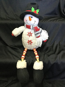 Snowman w/ Thread Spool Legs Red and White