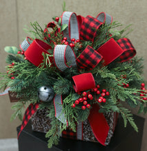 Rustic Red Checked Centerpiece Box