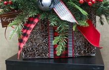 Rustic Red Checked Centerpiece Box