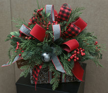 Rustic Red Checked Centerpiece Box