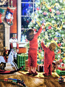 (5) "Christmas Delight"  Fiber Optic lighted Canvas