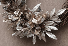 "Platinum Poinsettia" Holiday Wreath